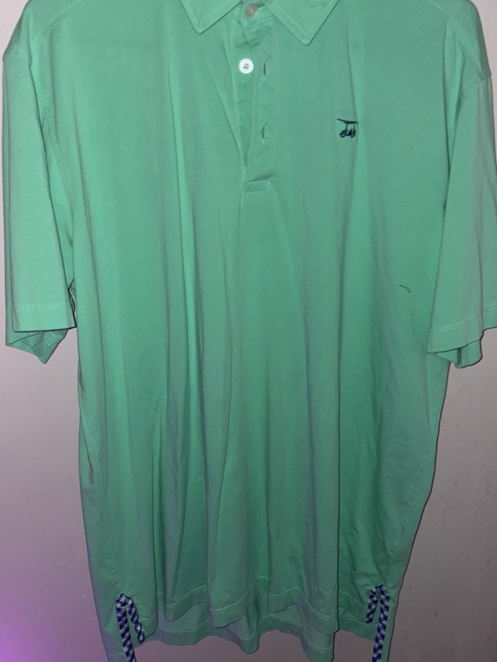 Men’s barley worn bald head blues golf shirt